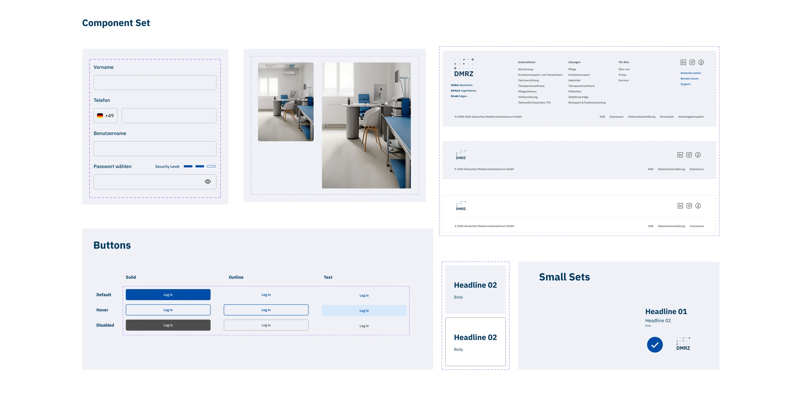 Component set: buttons, input fields, checkboxes, and form elements