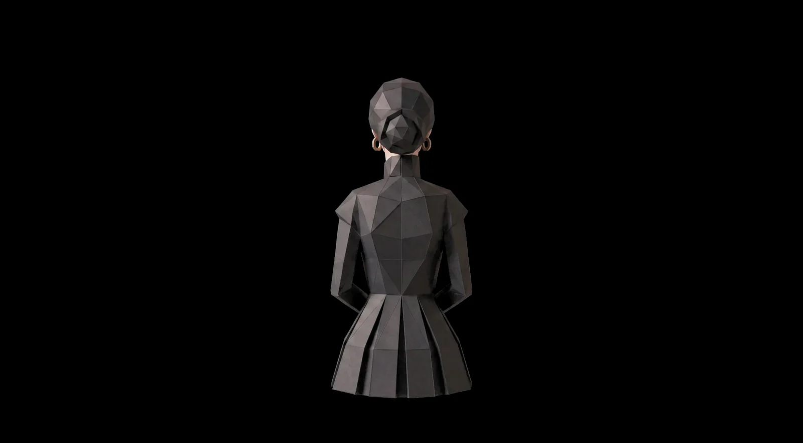 Character seen from behind